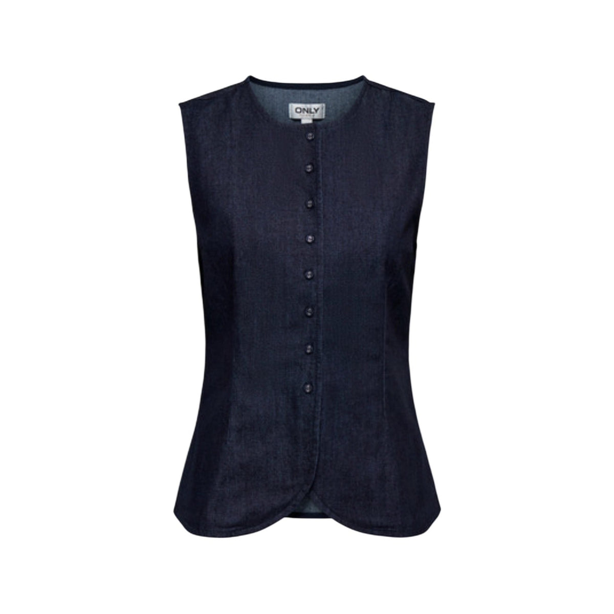 Image 3 : Only gilet femme bleu détails col rond et finitions boutonnées — delvale
