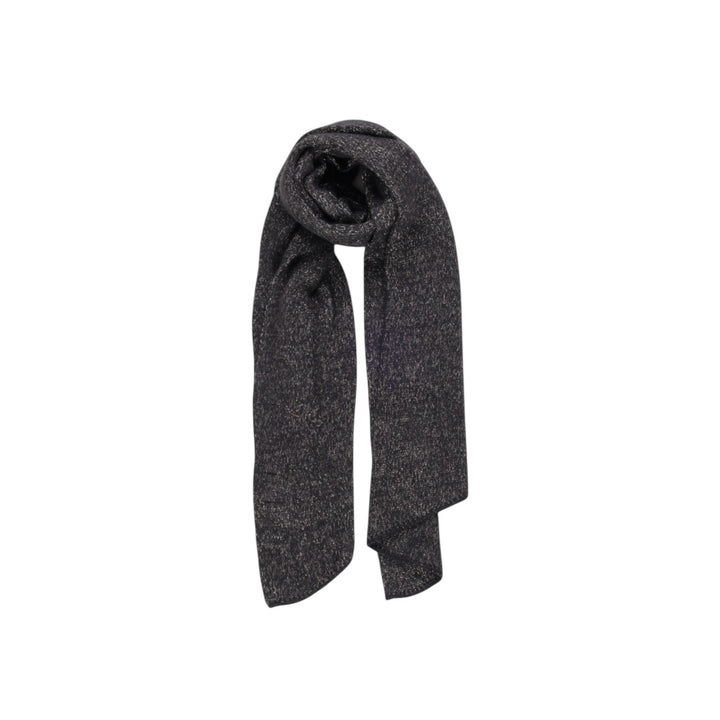 Image 1 : Echarpe Pieces femme noire en polyester lurex avec reflets métallisés — delvale