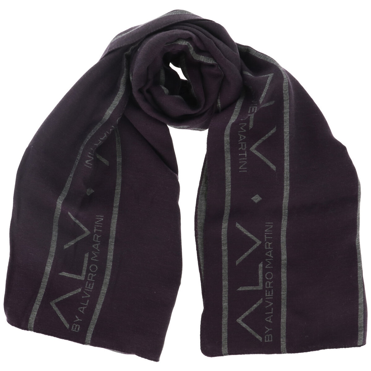 Image 1 : Écharpe Alviero Martini femme violette avec motif imprimé signature — delvale