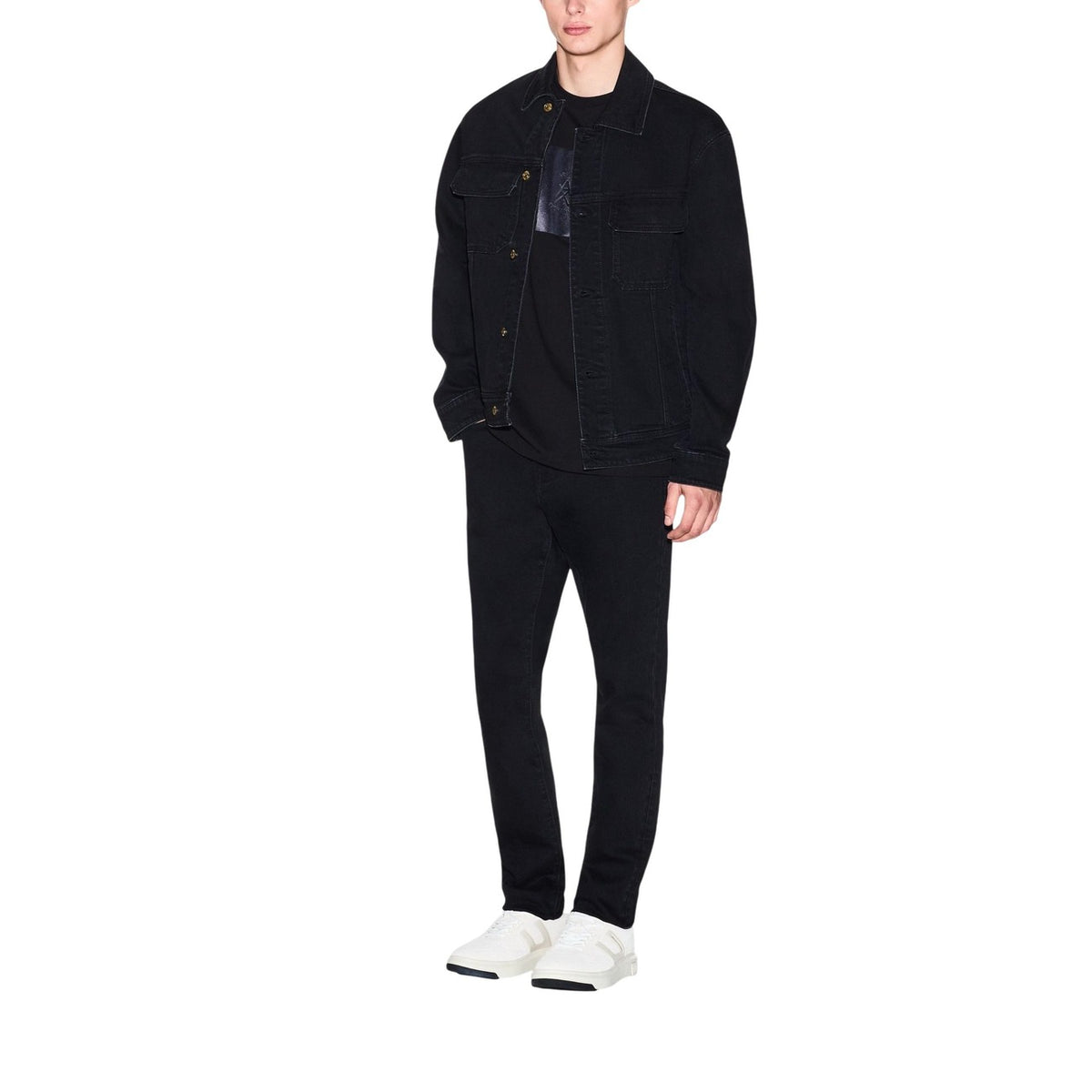 Image 3 : T-shirt Armani Exchange noir manches courtes homme, vue de dos — Delvale