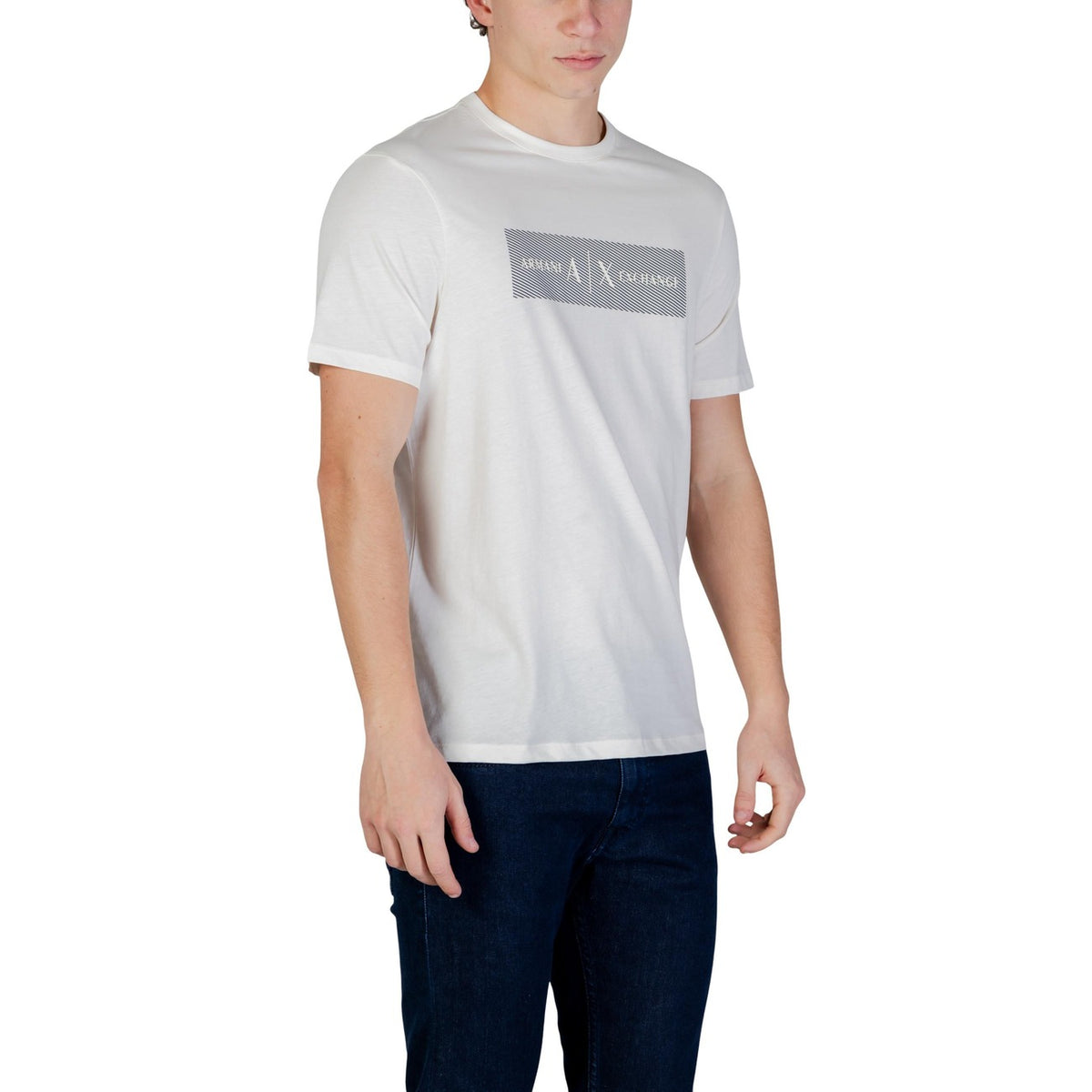 Image 3 : T-shirt Armani Exchange homme blanc vue de dos coupe moderne — Delvale