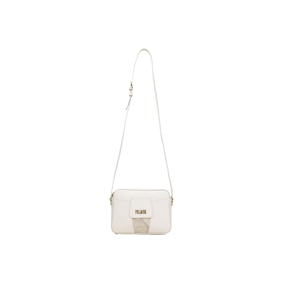 Image 2 : Sac Alviero Martini Prima Classe blanc, détail de la fermeture éclair et des finitions — delvale