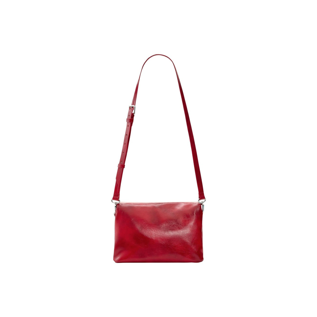 Image 3 : Vue d'ensemble du sac Desigual rouge verni avec anse tressée et finitions premium — delvale