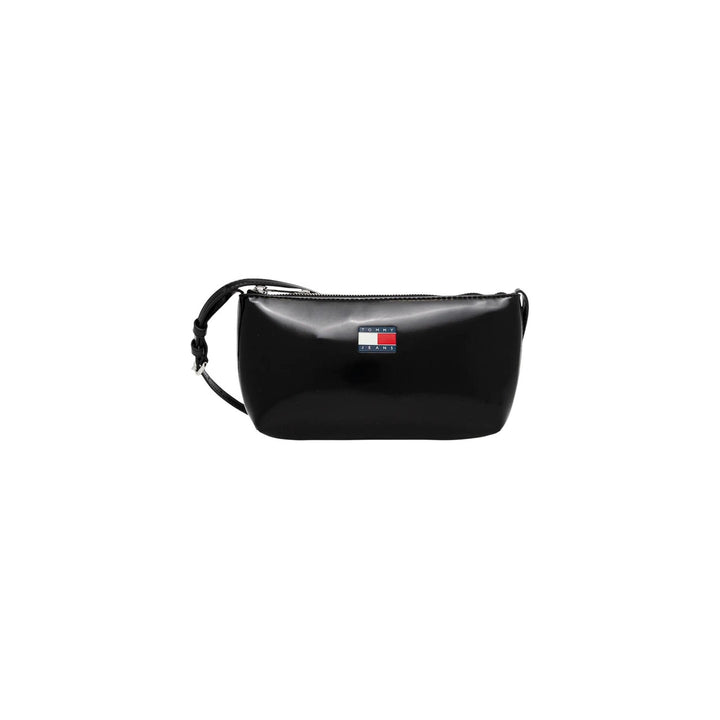 Image 1 : Sac baguette Tommy Hilfiger femme noir vernis avec badge Tommy Jeans et zip argenté — Delvale
