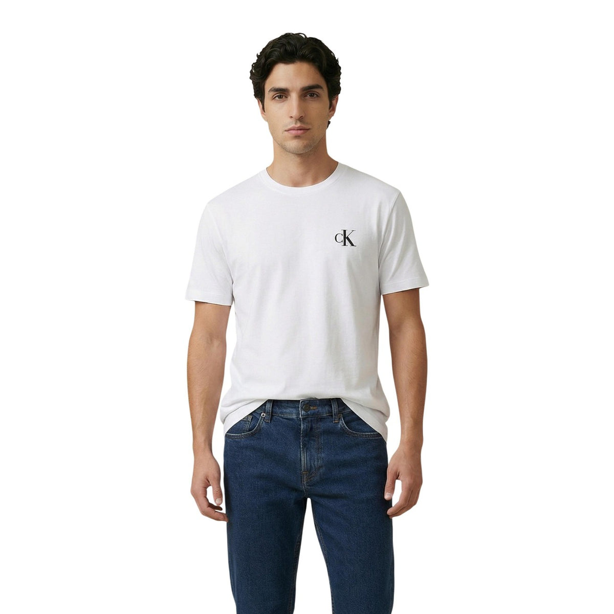 Image 4 : T-shirt Calvin Klein Jeans noir homme manches courtes détail — Delvale