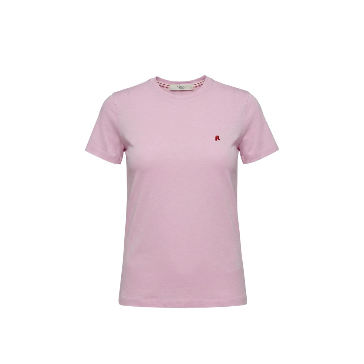 Image 2 : T-shirt rose Replay femme détail col rond coton qualité supérieure — delvale