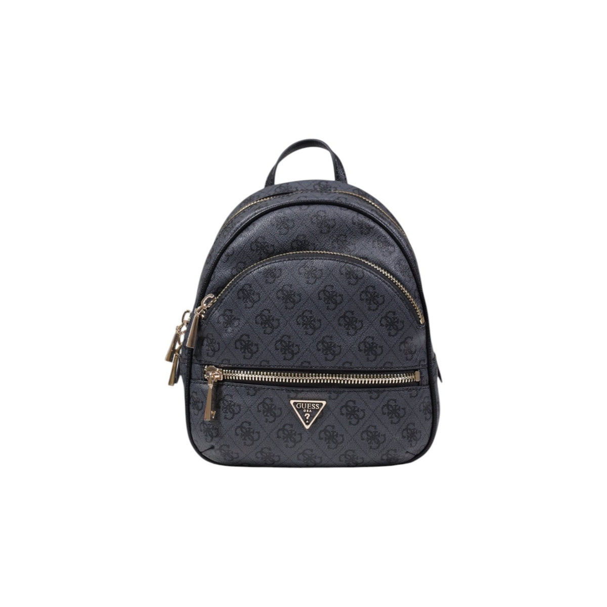 Image 1 : Sac à dos Guess femme gris en polyuréthane, vue face avec logo — delvale