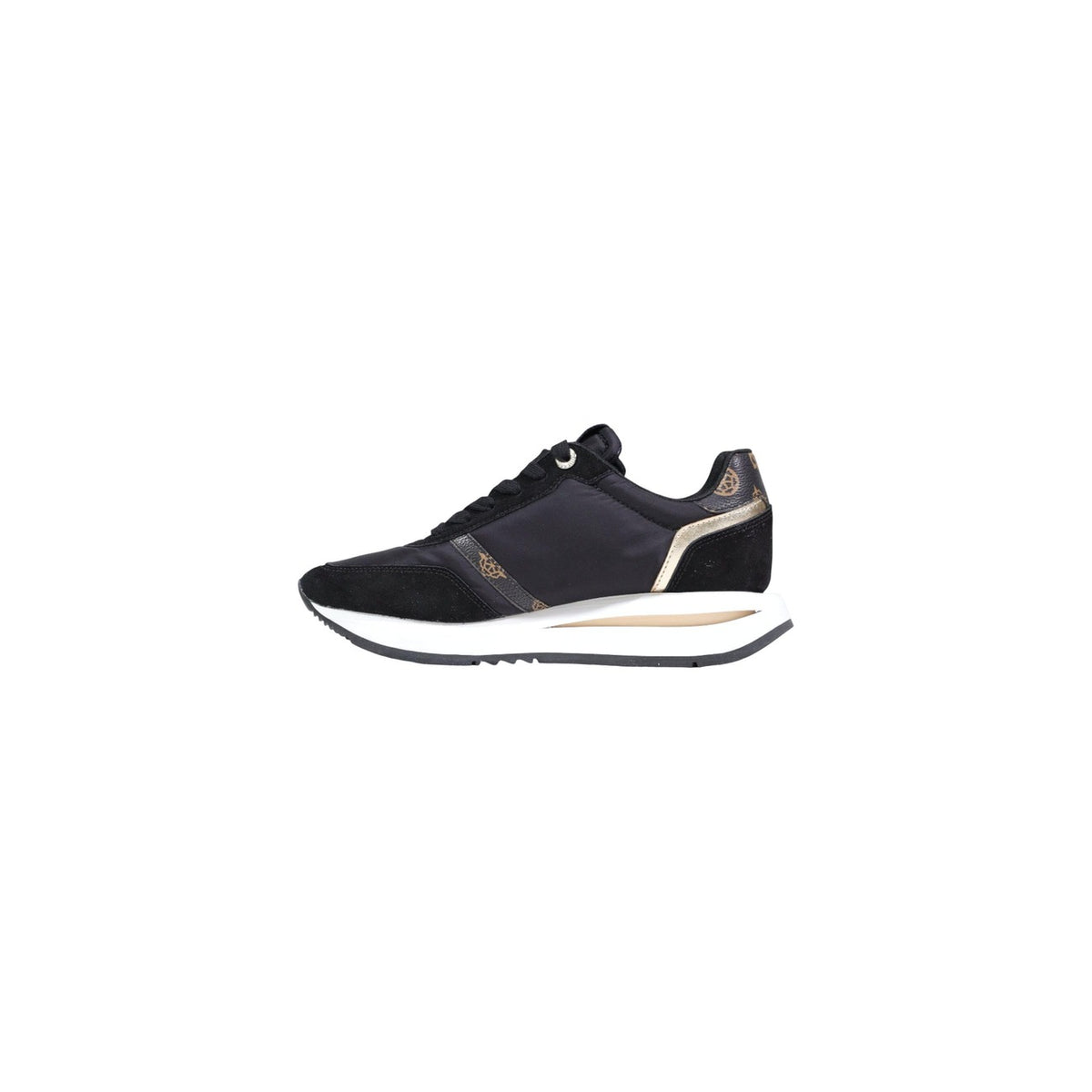 Image 3 : Baskets Guess femme noires urbaines avec lacets, détail matières — delvale