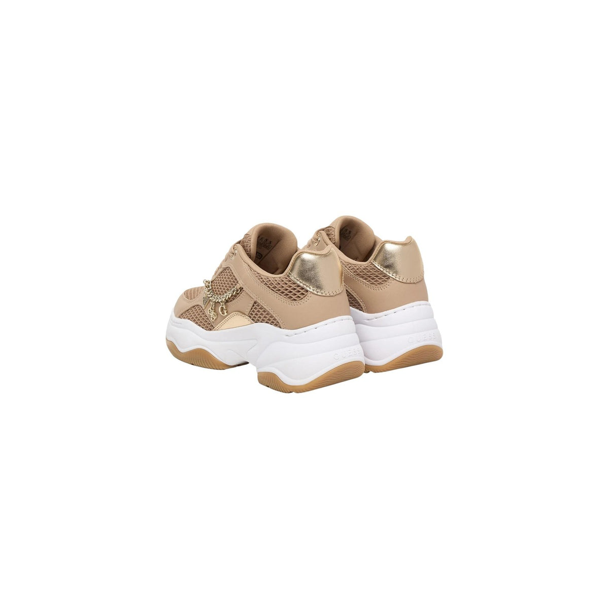 Image 3 : Baskets Guess femme beige avec fermeture boucle distinctive, détail fermeture — delvale