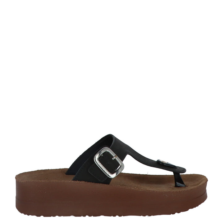 Image 1 : Tongs Carrera femme noires avec fermeture boucle, vue d'ensemble — delvale