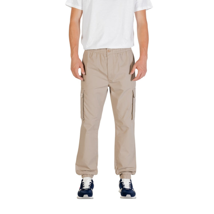 Image 1 : Pantalon homme beige Calvin Klein Jeans coupe regular avec fermeture zip — Delvale