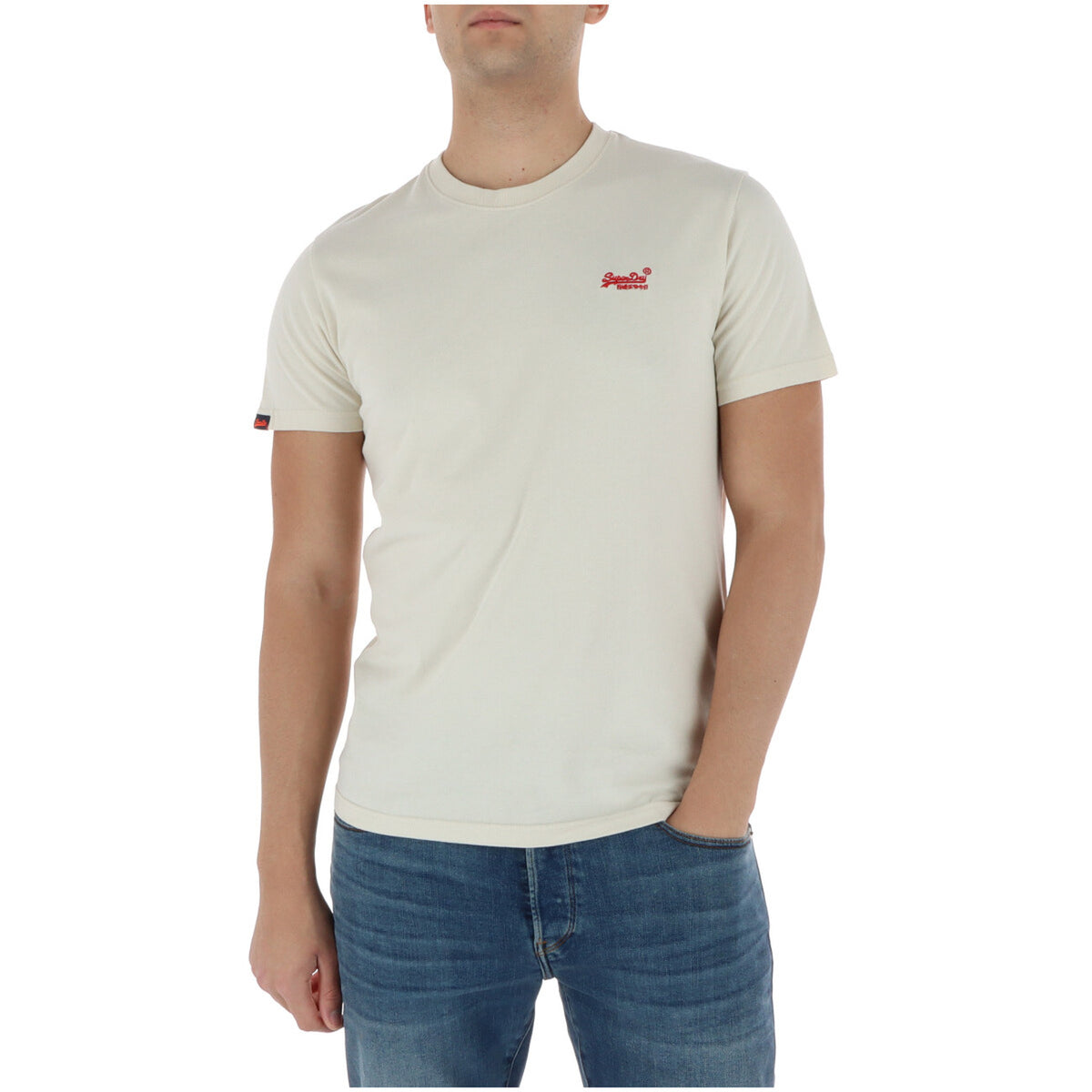Image 9 : T-shirt Superdry homme noir, coupe ajustée vue frontale rapprochée — Delvale