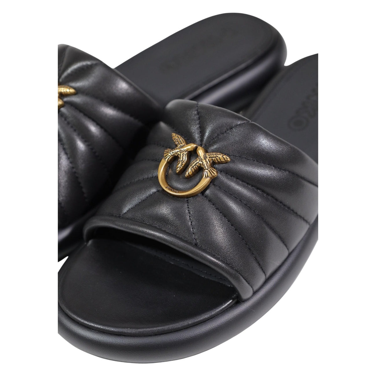 Image 3 : Mules Pinko femme noires sophistiquées, vue d'ensemble du design italien — delvale