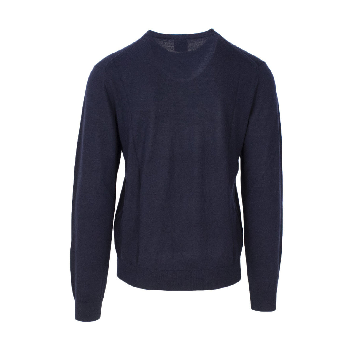 Pull Armani Exchange homme bleu marine – vue de dos, coupe ajustée laine polyester