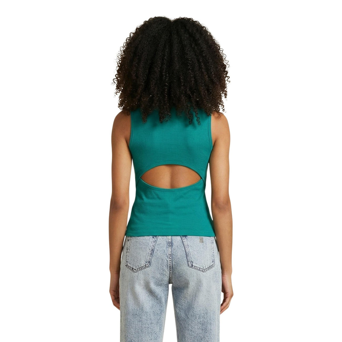 Image 2 : Débardeur Calvin Klein Jeans vert femme sans manches vue de face — Delvale