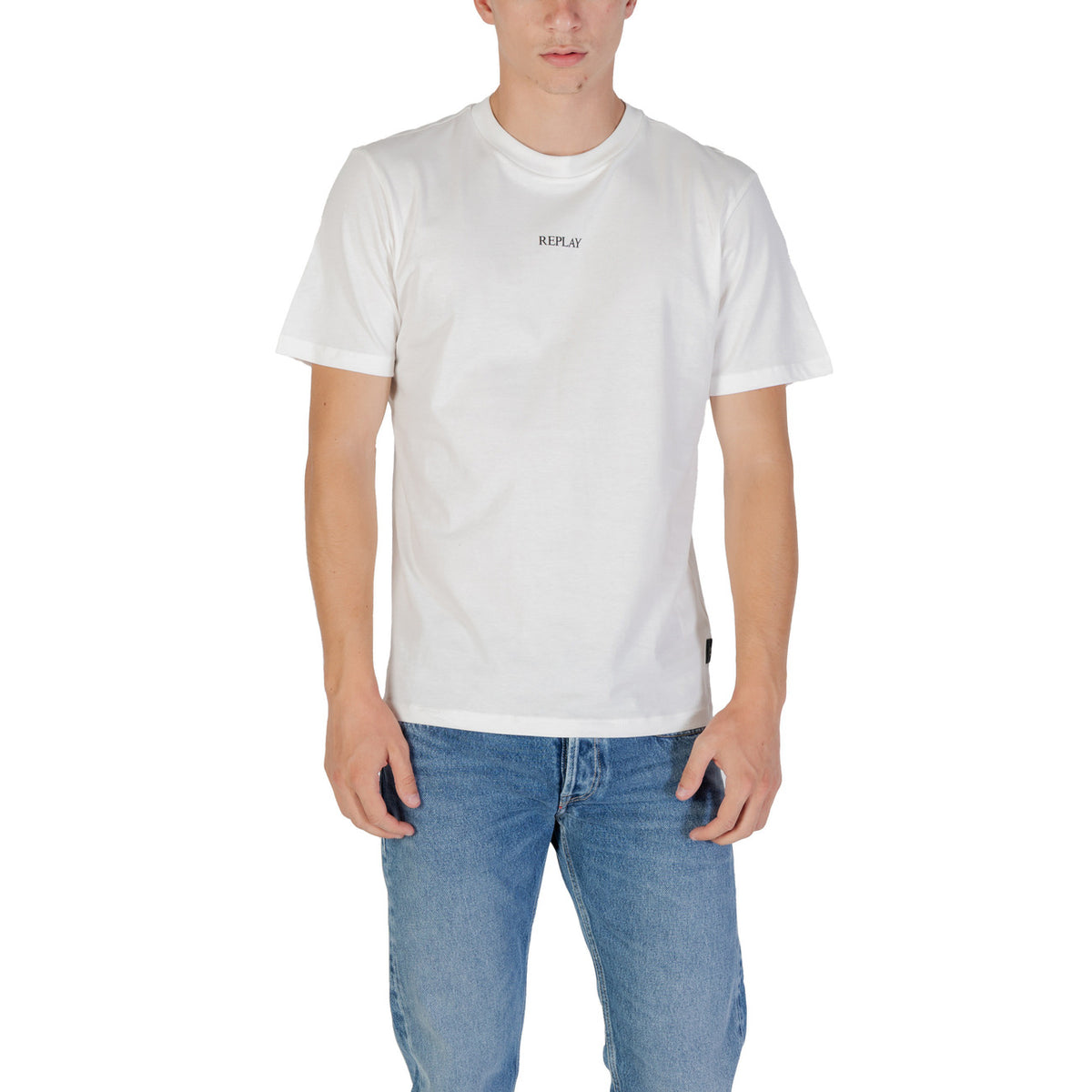 Image 5 : Vue dos t-shirt Replay homme bleu uni, coupe confortable — Delvale