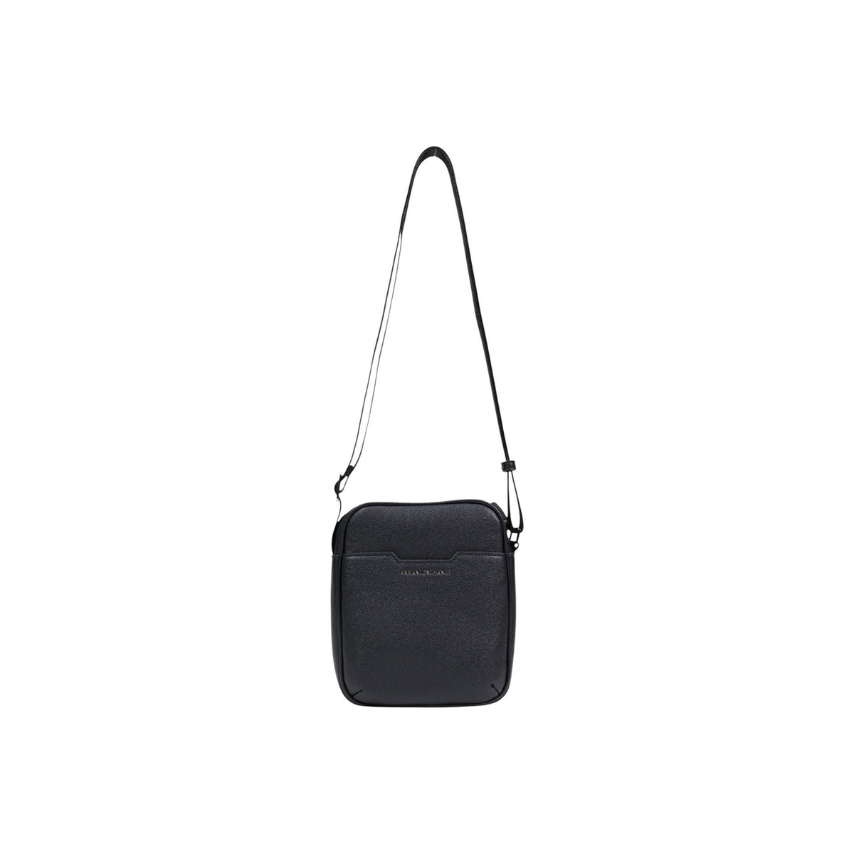 Image 2 : Détail poche façade et finitions coins arrondis sacoche Armani Exchange noire — Delvale