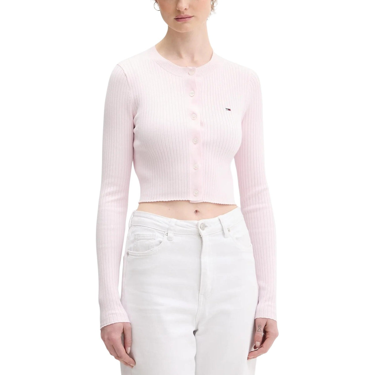 Image 4 : Cardigan femme noir Tommy Hilfiger Jeans manches longues, vue portée — Delvale