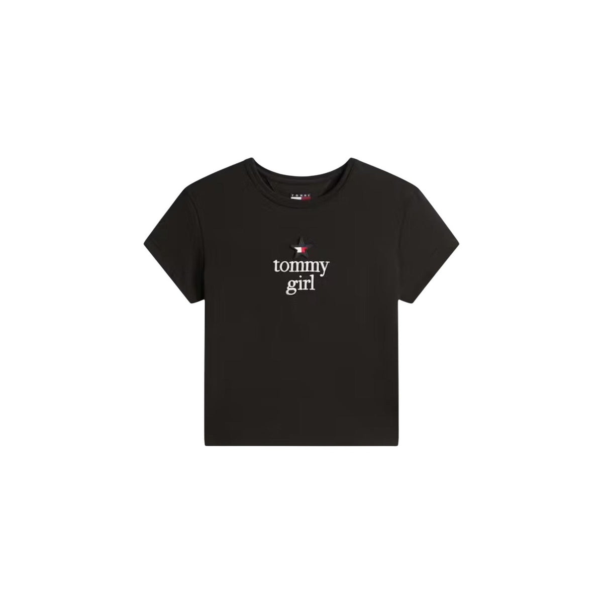Image 4 : T-shirt blanc Tommy Hilfiger Jeans femme en coton organique, vue d'ensemble — delvale