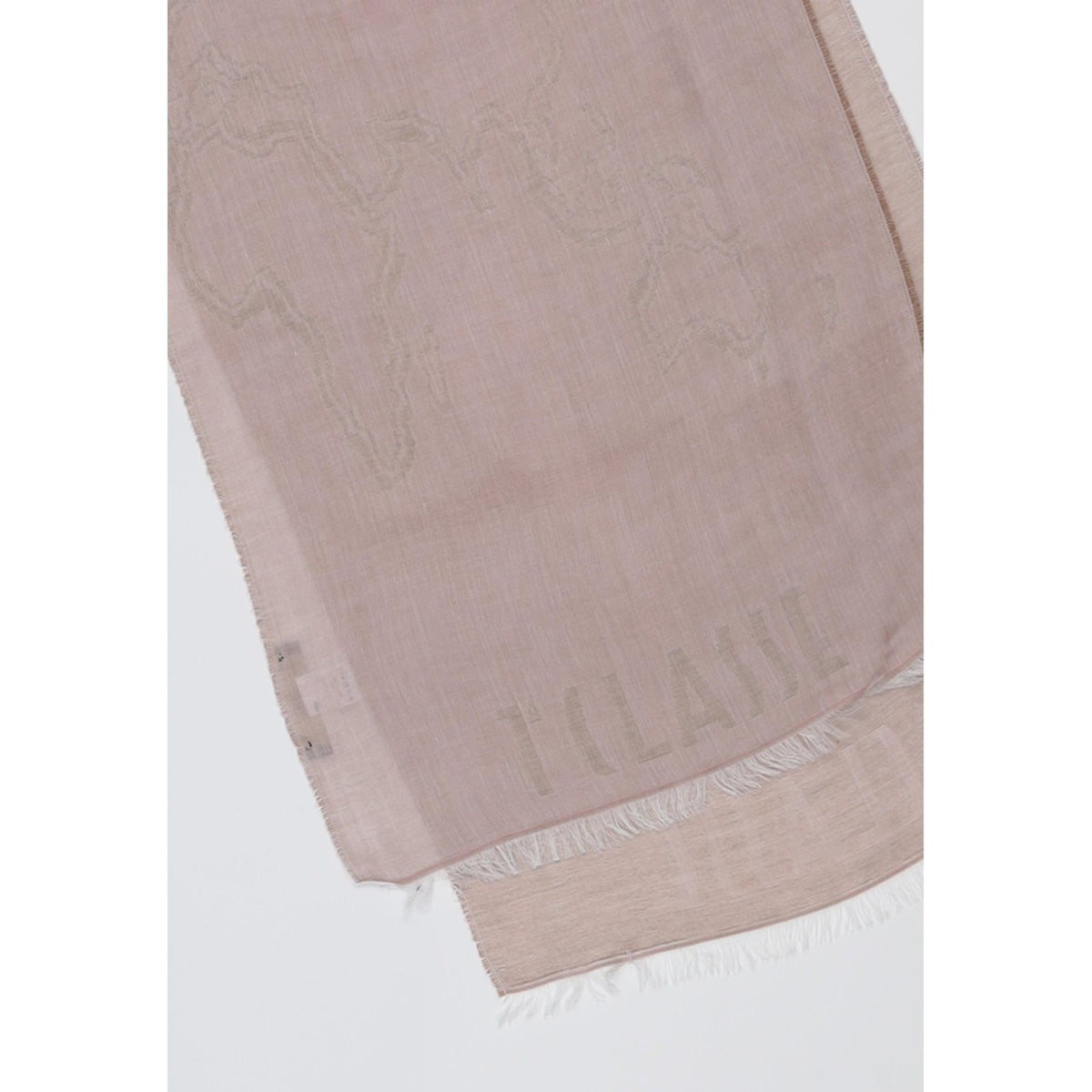 Image 2 : Détail du motif imprimé sur écharpe Alviero Martini Prima Classe rose en modal et coton — Delvale