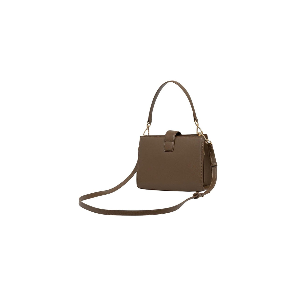 Image 2 : Détail du fermoir à clapet doré estampillé du logo TH sur sac Tommy Hilfiger femme taupe — Delvale