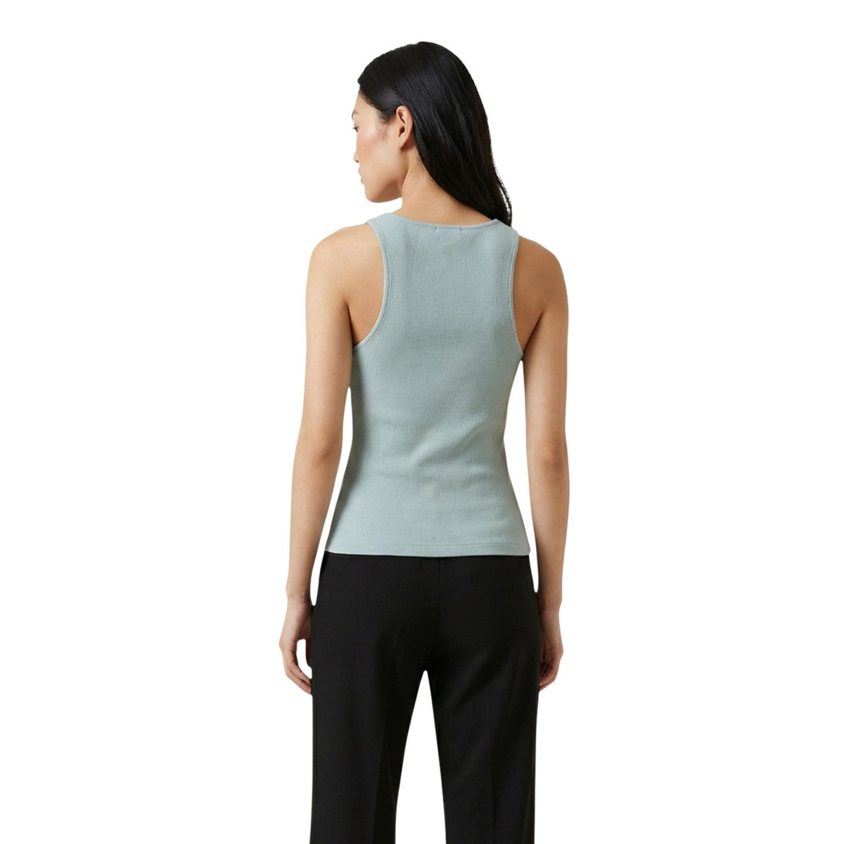 Image 2 : Débardeur Guess femme vert col rond coupe ajustée — delvale