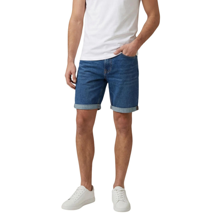 Image 1 : Bermuda Calvin Klein Jeans homme bleu azur coupe moderne avec poches et fermeture zip — Delvale