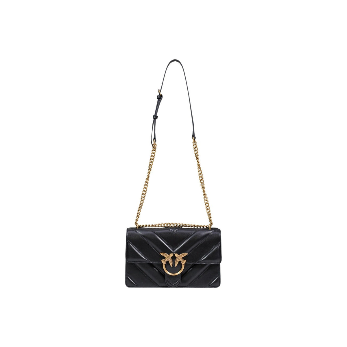 Image 2 : Détail sac Pinko femme noir cuir premium avec poches intérieures et bandoulière — Delvale