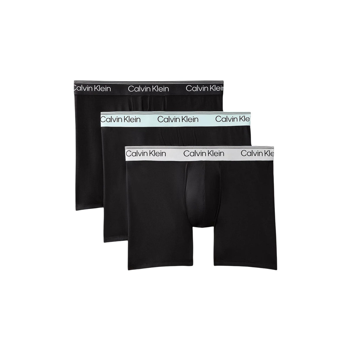 Image 17 : Pack 3 boxers Calvin Klein Underwear homme noirs coton stretch, ceintures contrastées logotées, vue catalogue — Delvale