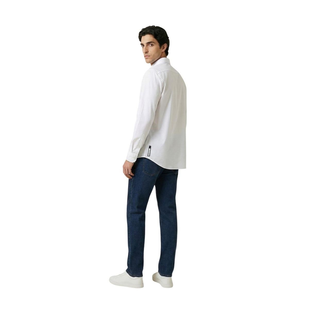 Chemise Armani Exchange homme blanc – vue de dos, coupe ajustée polyamide élasthanne