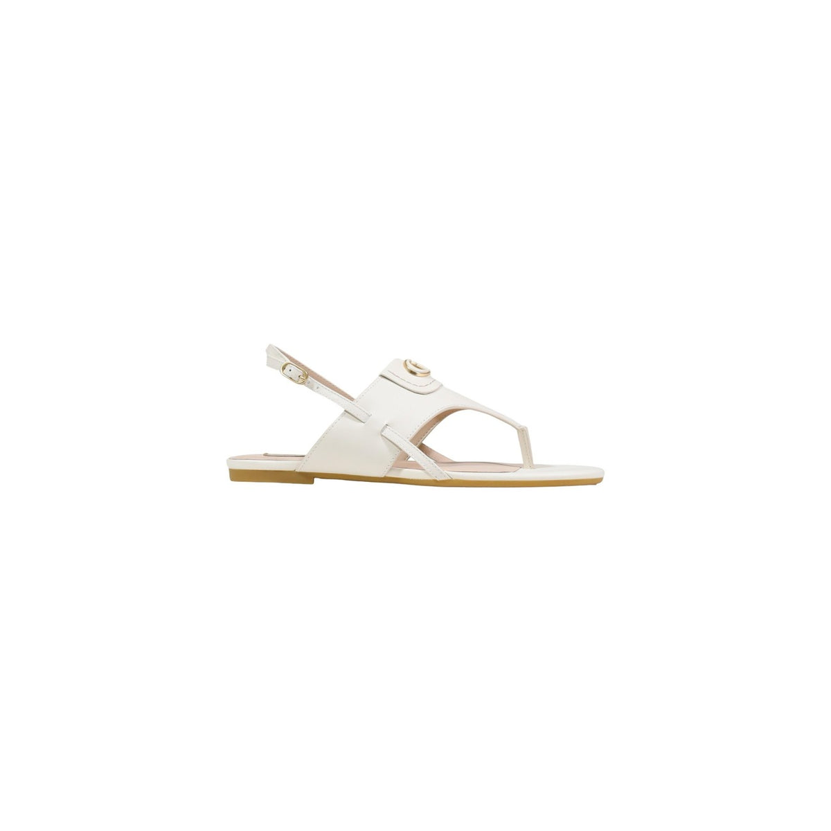 Image 4 : Sandales Liu Jo femme noires clip toe, vue latérale droite, finitions dorées signature — Delvale