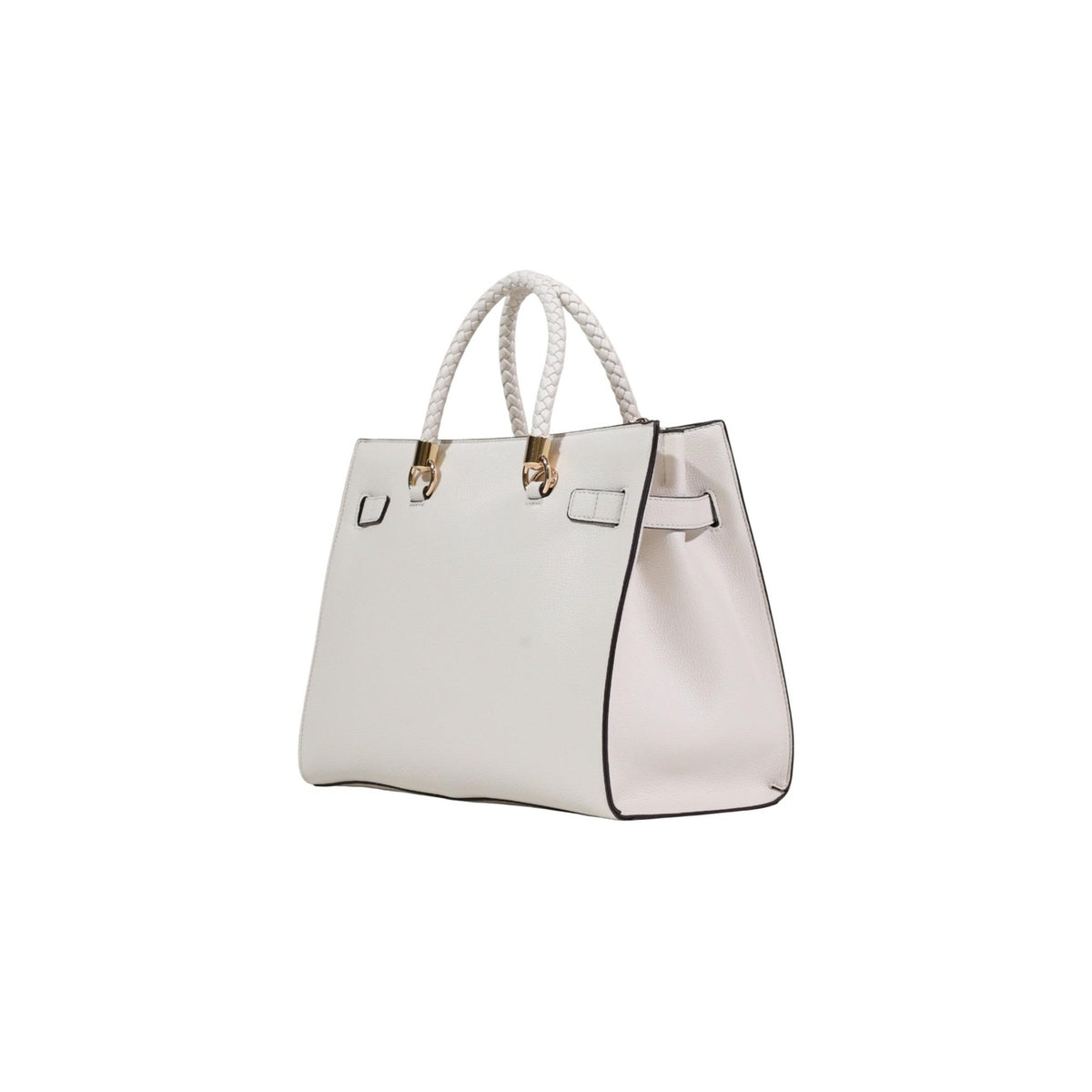 Image 4 : Détail du charm tressé avec breloques métalliques dorées du sac Liu Jo blanc — Delvale