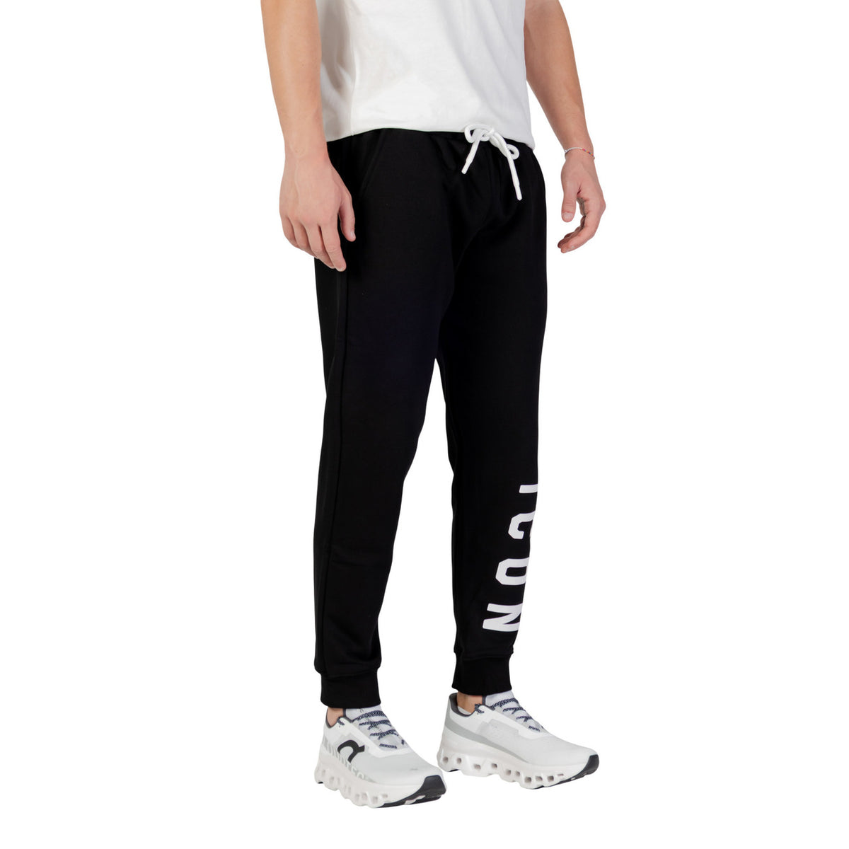 Image 3 : Pantalon Icon homme noir motif impression, vue d'ensemble — delvale