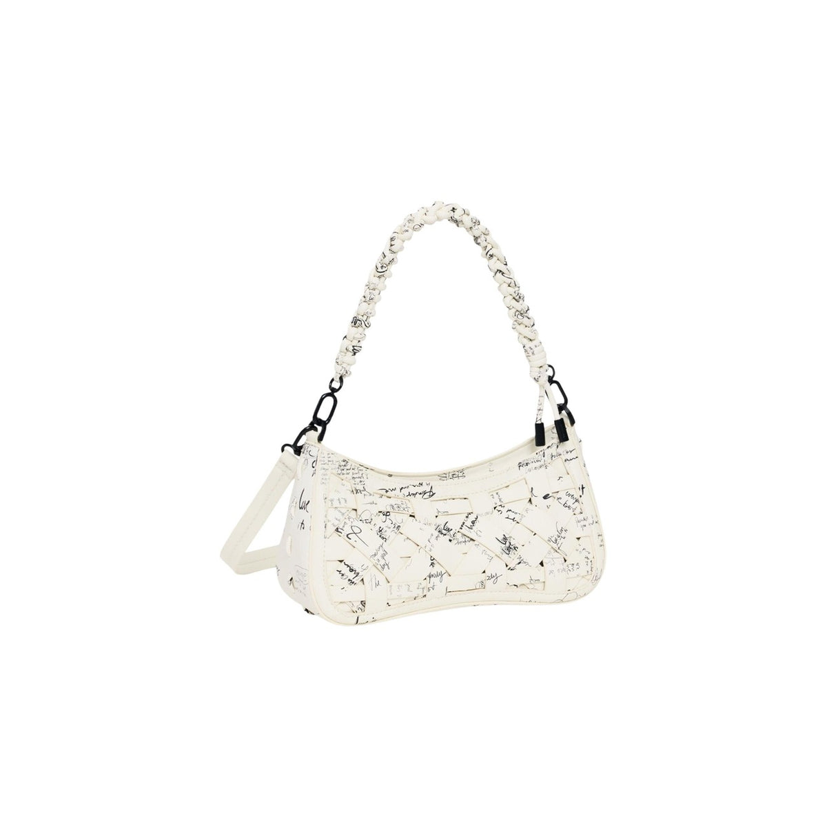 Image 3 : Sac baguette Desigual femme ivoire vue d'ensemble anse perlée finitions tressées — delvale