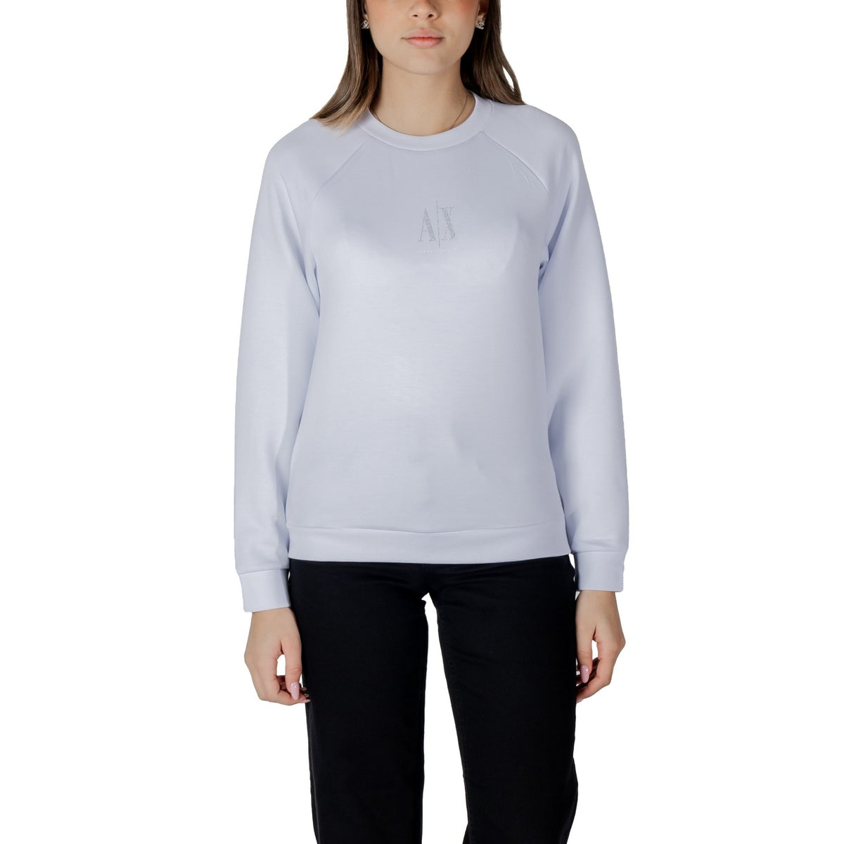 Image 4 : Vue d'ensemble sweat col rond Armani Exchange noir femme premium — Delvale