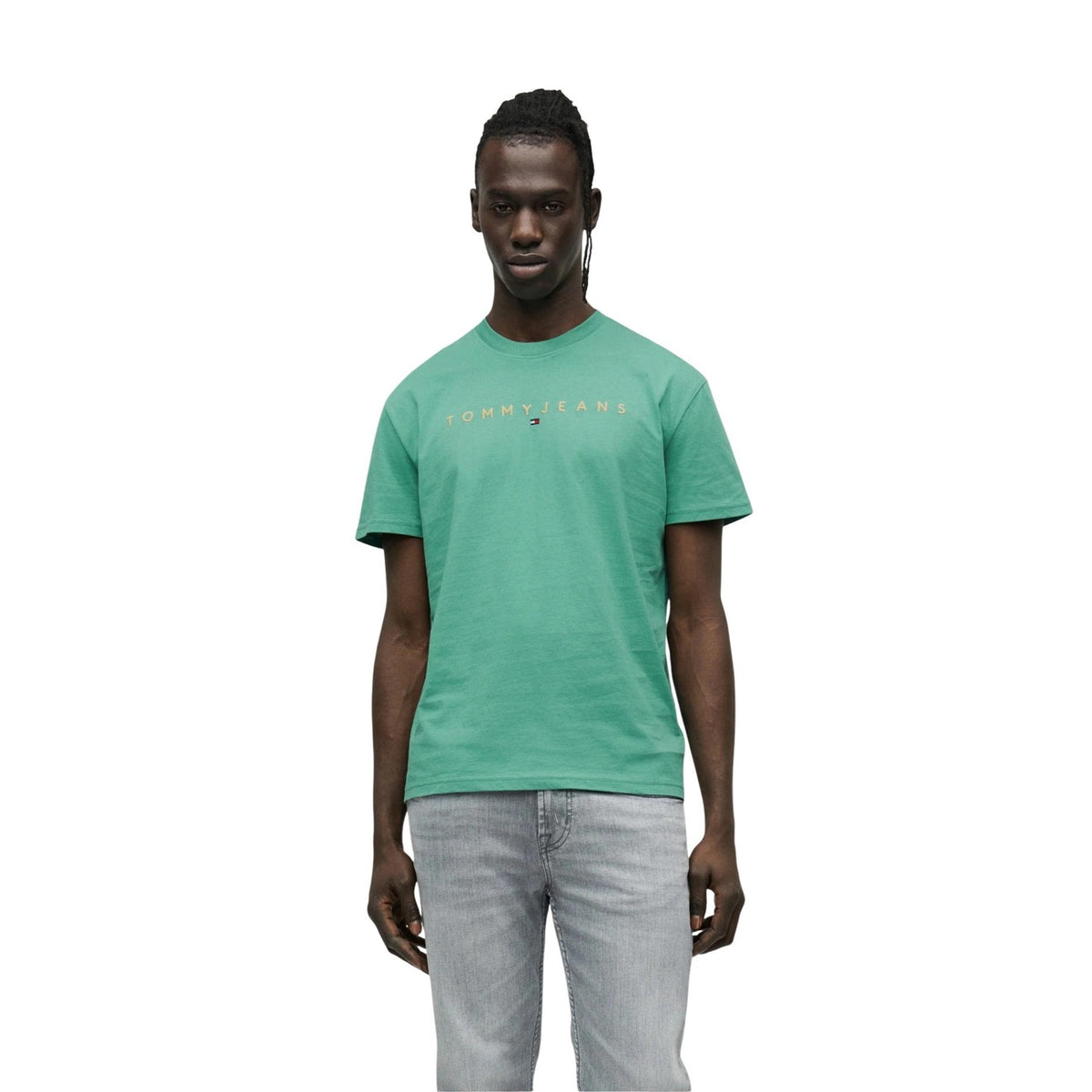Image 1 : T-shirt Tommy Hilfiger Jeans homme vert à impression, vue de face — Delvale