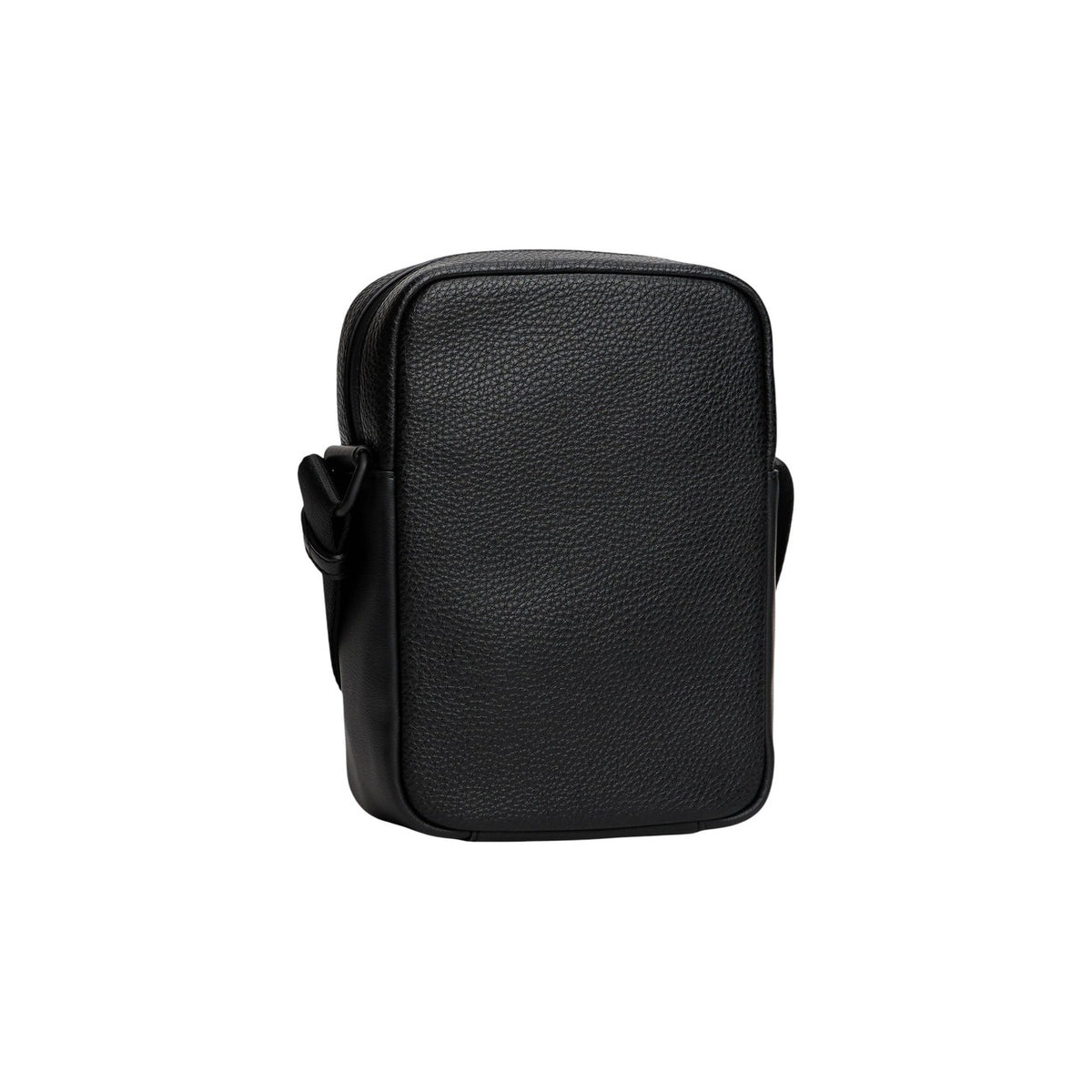 Image 2 : Sacoche Tommy Hilfiger homme noir bimatière dos grainé épuré anneau D sangle réglable vue de dos — Delvale