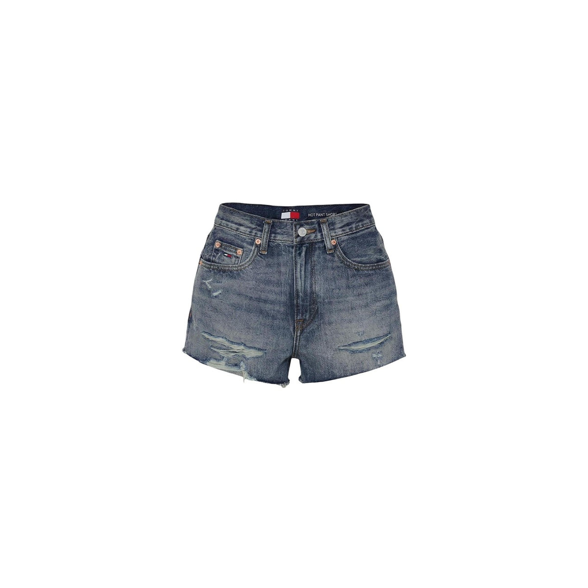 Image 2 : Détail du short bleu Tommy Hilfiger Jeans femme, poches fonctionnelles et finitions soignées — Delvale