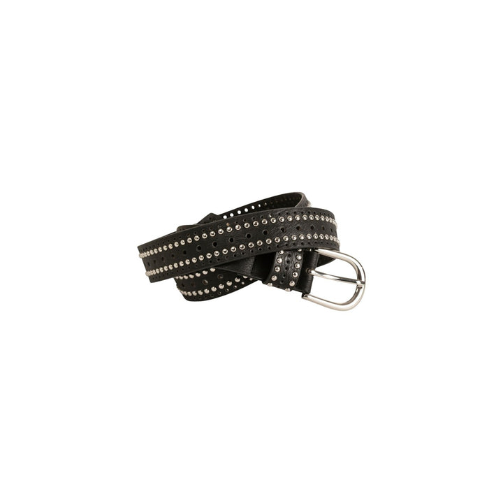 Image 1 : Ceinture noire femme Morgan De Toi avec boucle cloutée, vue d'ensemble sur fond blanc — Delvale