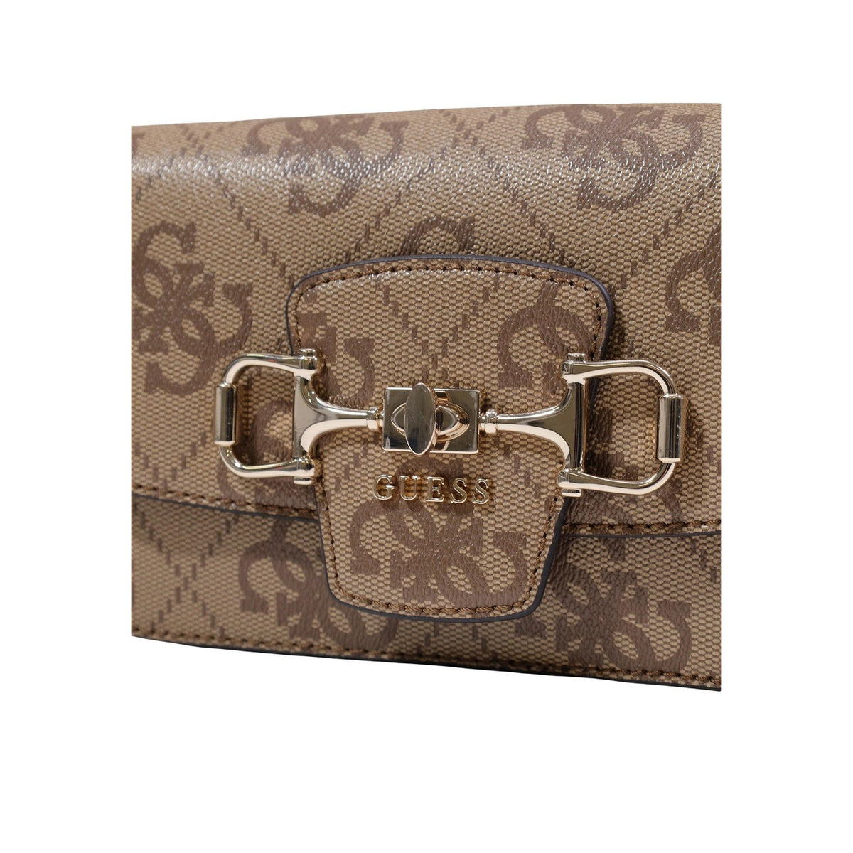 Image 3 : Sac Guess femme polyuréthane beige imprimé, détail de la bandoulière amovible — Delvale