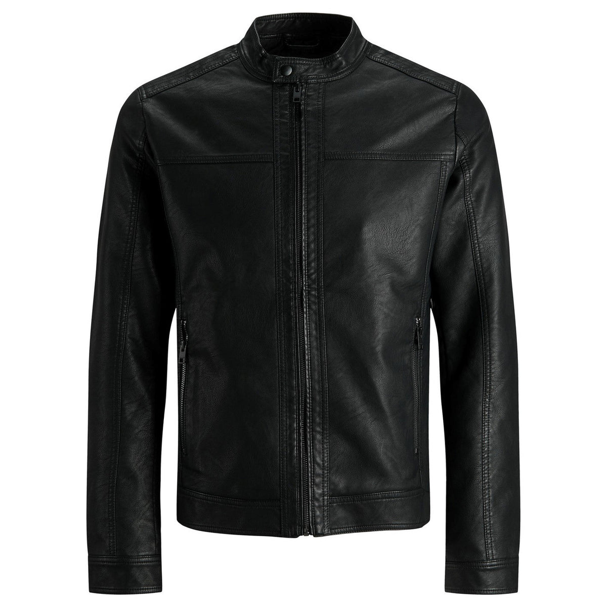 Image 1 : Veste zippée Jack & Jones homme coloris noir, vue de face — delvale