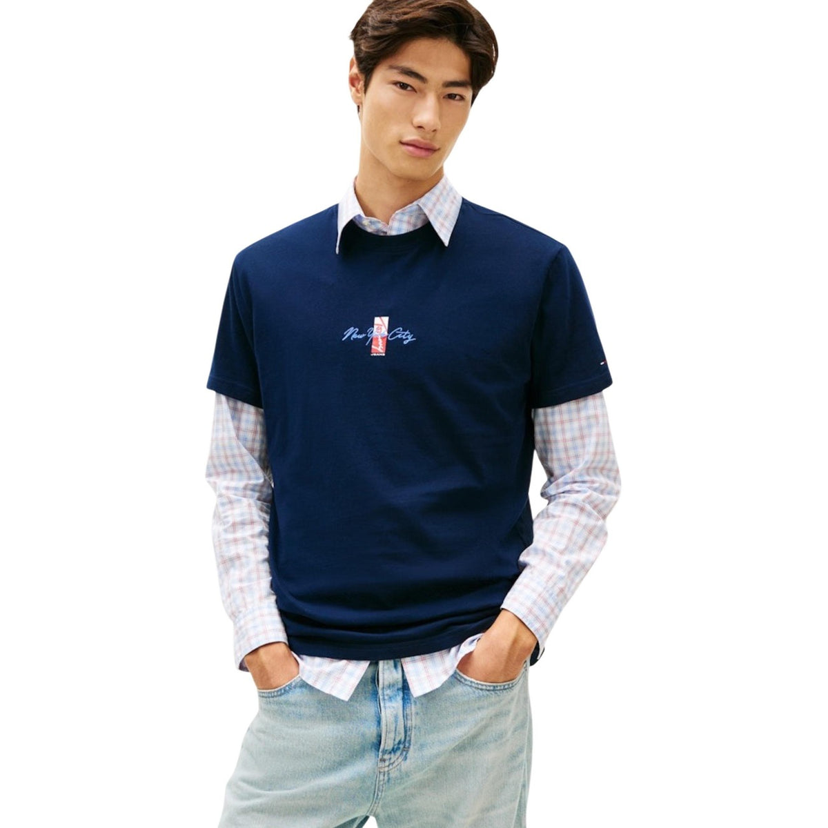 Image 6 : T-shirt Tommy Hilfiger Jeans homme blanc, vue d'ensemble styling casual — Delvale