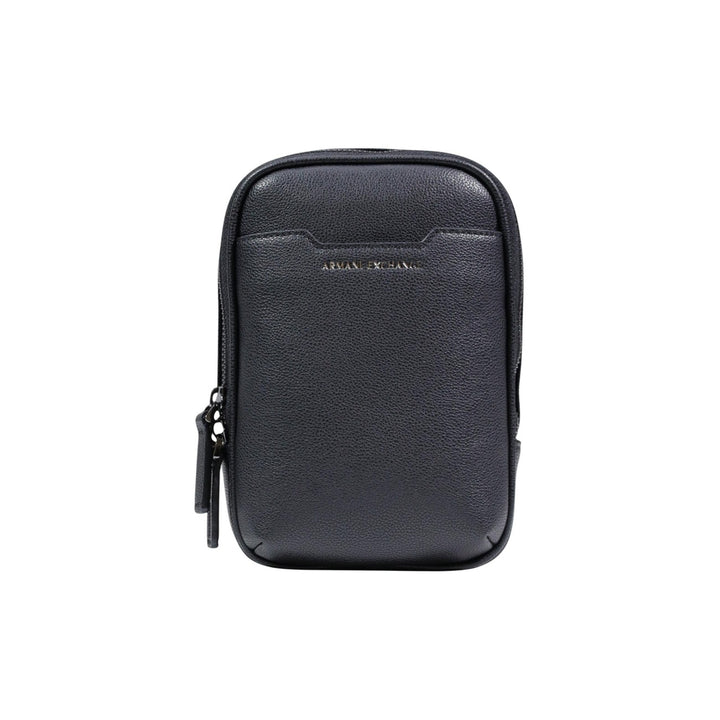 Image 1 : Sacoche verticale Armani Exchange homme noir grainé avec double zip et sangle large — Delvale