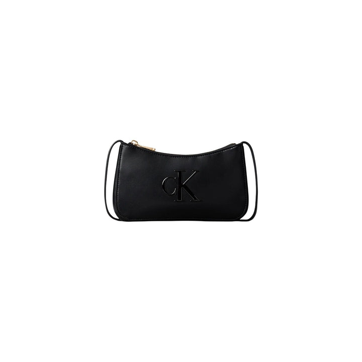 Image 1 : Sac baguette Calvin Klein multicolore avec monogramme CK gaufré et zip doré — Delvale