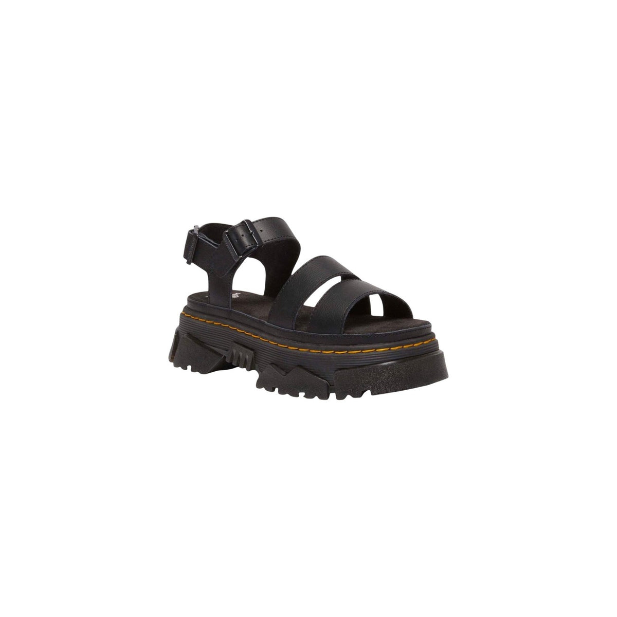 Image 2 : Dr. Martens Mattison 2S noire femme vue de profil montrant la semelle plateforme signature — delvale