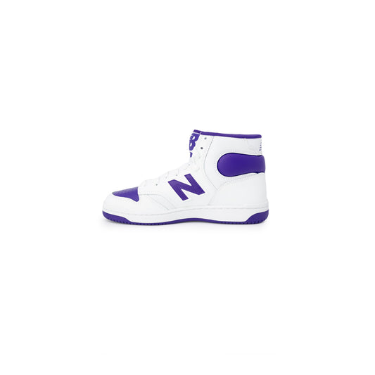 Basket montante New Balance 480 High violet et blanc, semelle caoutchouc, profil latéral