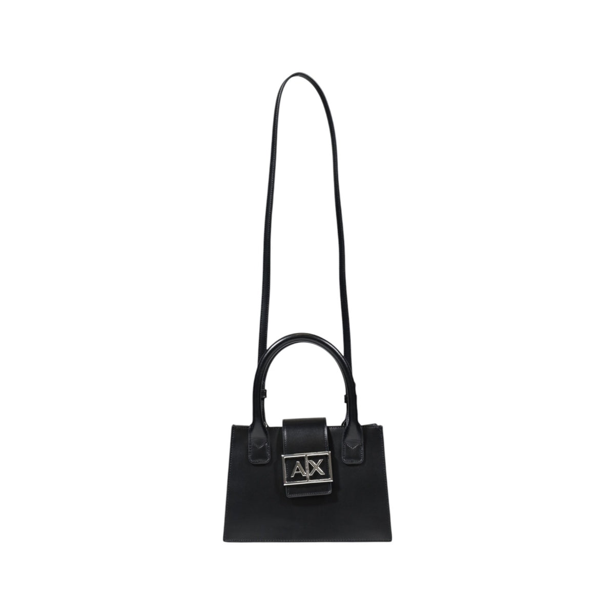 Image 4 : Mini sac Armani Exchange jaune pâle porté à la main, format compact et élégant mis en situation — Delvale
