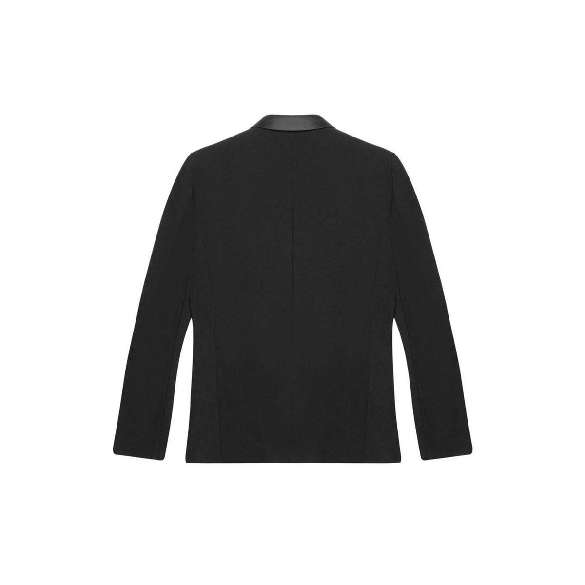 Image 2 : Détail col revers satin et étiquette Antony Morato sur veste smoking noire — Delvale