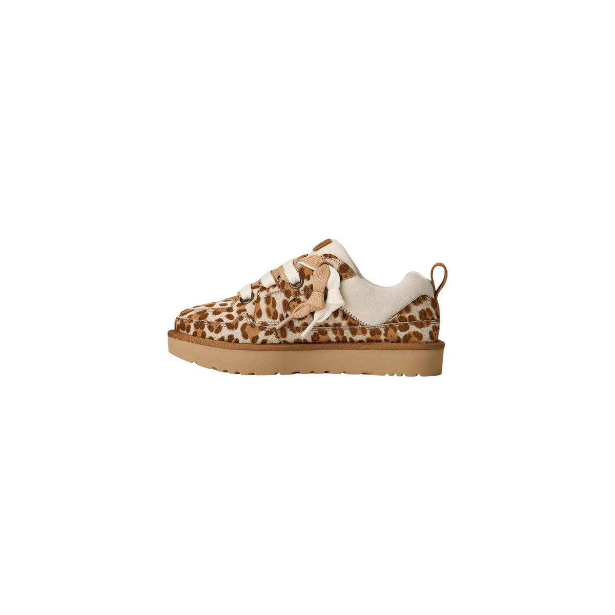 Image 3 : Baskets Ugg femme beige motif léopard, vue profil sur chamois — delvale