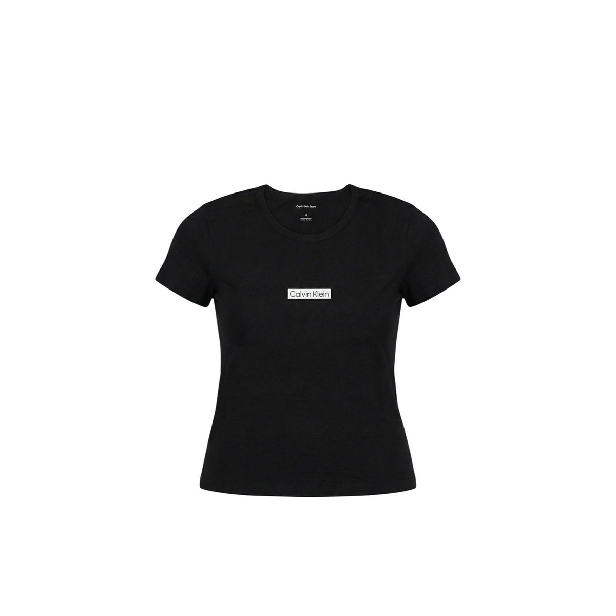 Image 2 : Détail col rond t-shirt noir Calvin Klein Jeans femme — delvale
